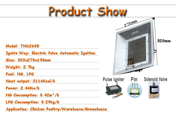 Infrared IR Gas Brooder Heater Automatic Ignition Gas Savying For Livestock Shed