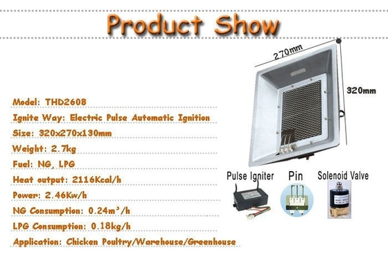Seramik Tavuk Brooder Ev Isıtıcıları Kızılötesi %20 Gaz Tasarrufu THD2608