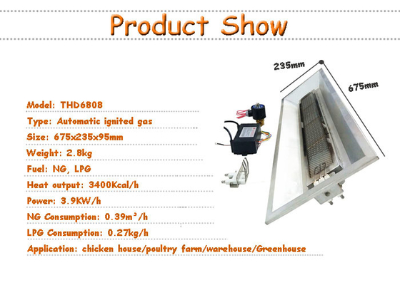 Poultry Farm LPG Gas Brooder HeaterAutomatic Chick Piglet Birds 5000pa