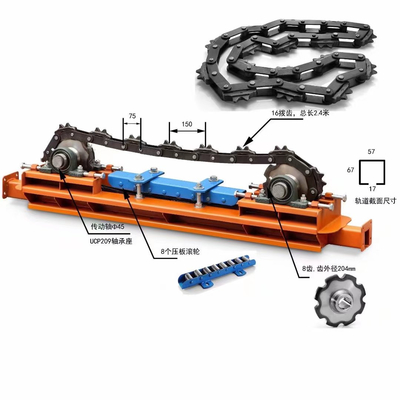 Single Track Industrial Conveyor Chain Enclosed Overhead Iron Carbon Steel