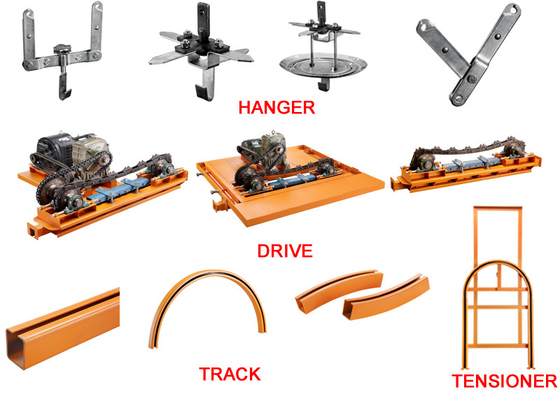 Enclosed Heavy Duty Conveyor Chain Overhead For Powder Coating Oven Line